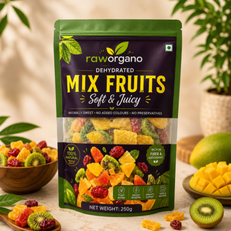 RawOrgano Dehydrated Mix Fruits (Soft & Juicy) 250g