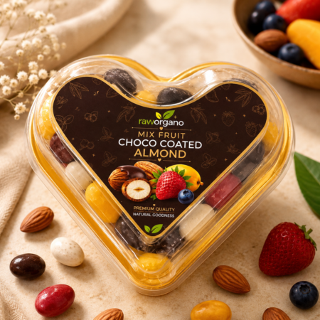 RawOrgano Mix Fruit Choco Coated Almonds 200g